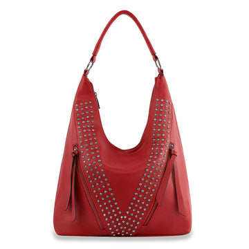 Sparkling Rhinestone Accented Hobo Handbag